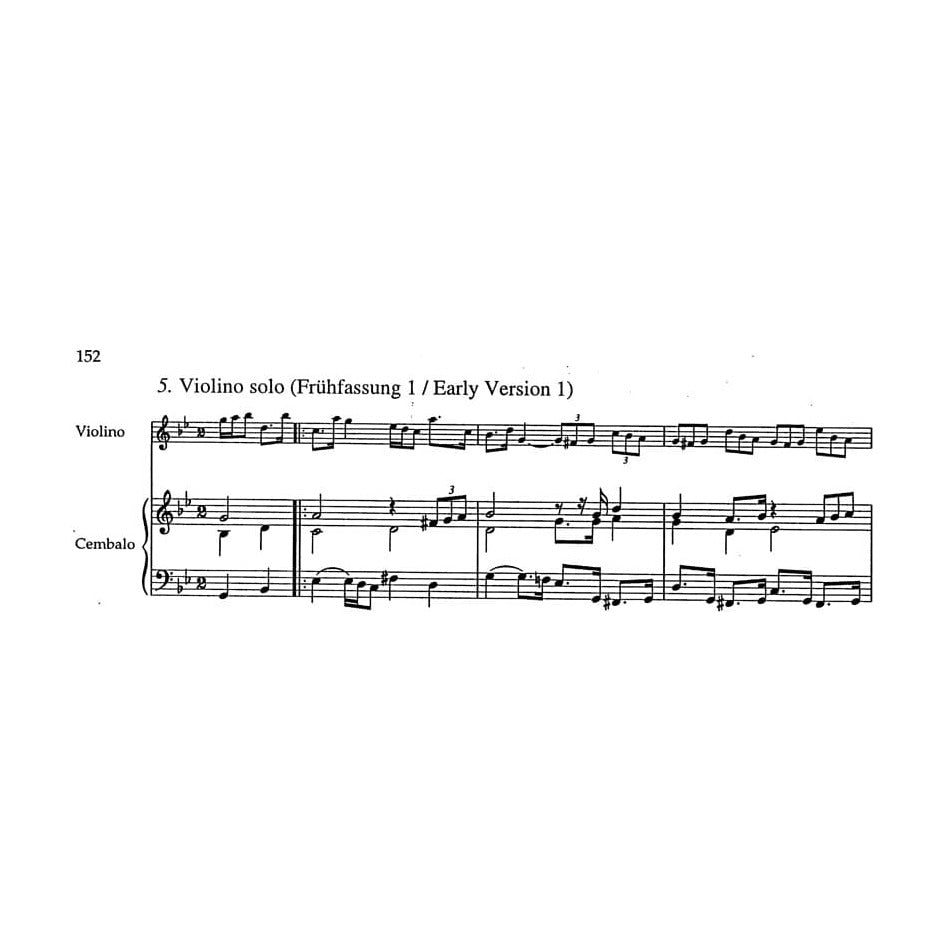 Bach, JS - Six Sonatas, BVW 1014-1019 - Violin and Piano - edited by Peter Wollny and Andrew Manze - Bärenreiter Verlag URTEXT