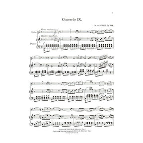 Beriot, Charles De - Concerto No 9 in a minor Op 104 for Violin and Piano - Arranged by Schradieck - Schirmer Edition