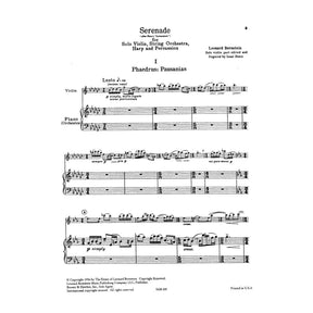 Bernstein, Leonard - Serenade (after Plato's "Symposium") for Violin and Piano - Edited by Stern - Boosey & Hawkes Edition