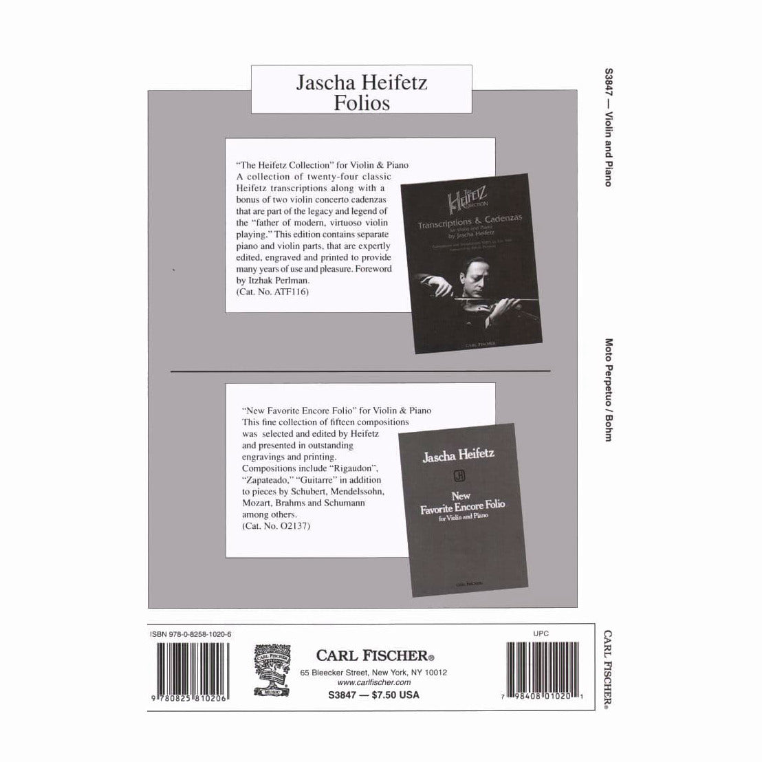 Bohm, Carl - Moto Perpetuo from "Suite III, No 6" - Violin and Piano - Carl Fischer Edition