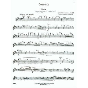 Brahms - Concerto in D for the Violin, Op 77 - edited by Efrem Zimbalist - G Schirmer