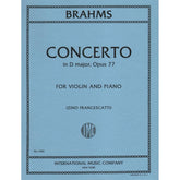 Brahms, Johannes - Concerto in D Major, Op 77 - Violin and Piano - edited by Zino Francescatti - International Music Company