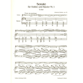 Brahms, Johannes - Sonata No 1 in G Major Op 78 for Violin and Piano - Breitkopf and Haertel Edition