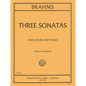Brahms -Three Sonatas for Violin and Piano - edite by Ivan Galamian - International Music Company