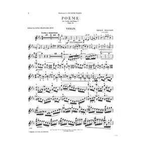 Chausson, Ernest - Poeme Op 25 for Violin and Piano - Arranged by Francescatti - International Edition