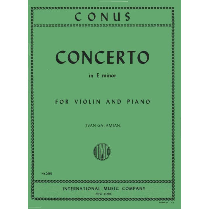 Conus, Julius - Concerto in E Minor for Violin and Piano - edited by Ivan Galamian - International Edition