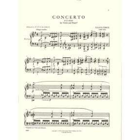 Conus, Julius - Concerto in E Minor for Violin and Piano - edited by Ivan Galamian - International Edition