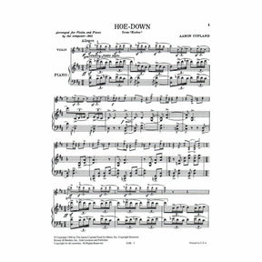 Copland, Aaron - Hoe Down From Rodeo for Violin and Piano - Boosey & Hawkes Publication