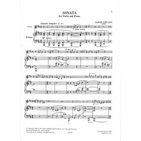 Copland, Aaron - Sonata for Violin and Piano - Boosey & Hawkes Publication
