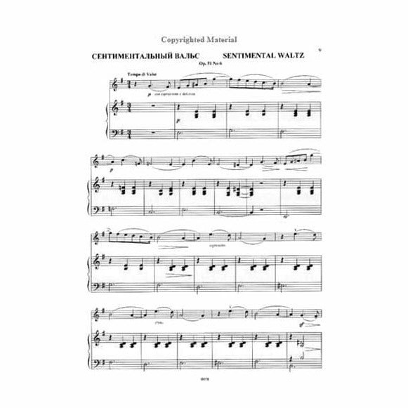 Tchaikovsky, Pyotr Ilyich - Andante Cantabile and Sentimental Waltz - for Violin and Piano - arranged by F Laub - Edition Jurgenson