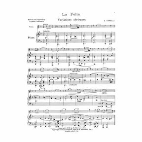 Corelli, Arcangelo - Sonata, Op 5, No 12, "La Folia" for Violin - for Violin and Piano - arranged by H Leonard - edited by Leopold Lichtenberg - G Schirmer Edition