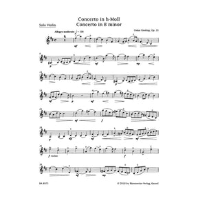 Rieding, Oskar - Violin Concerto in B Minor, Op 35 - Violin and Piano - edited by Kurt Sassmannshaus - Bärenreiter