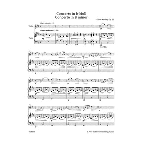 Rieding, Oskar - Violin Concerto in B Minor, Op 35 - Violin and Piano - edited by Kurt Sassmannshaus - Bärenreiter