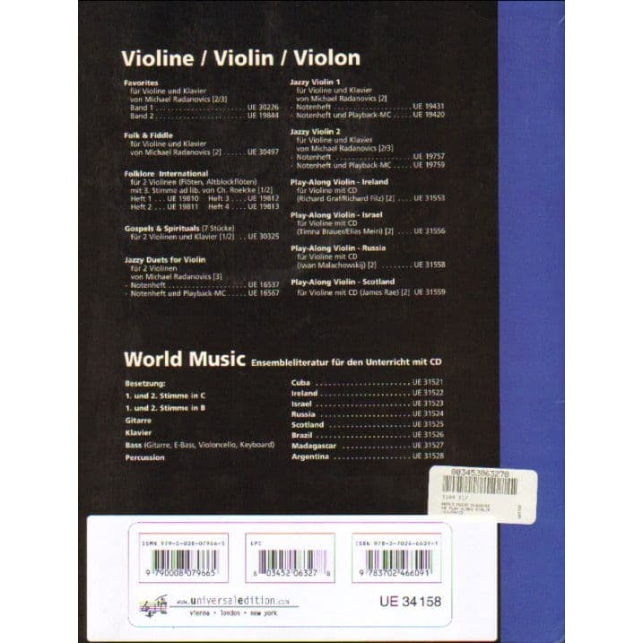 World Music: Madagascar Play-Along for Violin - Violin and Piano/Other Instrument - Universal Edition