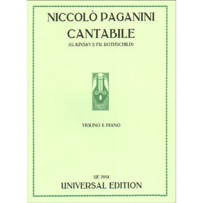 Nicolo Paganini - Cantabile - Violin and Piano - Universal Edition