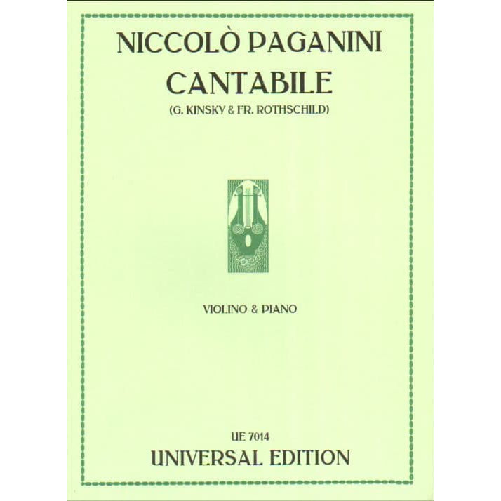 Nicolo Paganini - Cantabile - Violin and Piano - Universal Edition