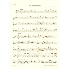 Mollenhauer - The Infant Paganini - for Violin and Piano - edited by Kurt Sassmannshaus - Barenreiter's Concert Pieces