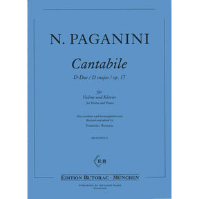 Paganini, Niccolò - Cantabile in D Major, Op 17 - Violin and Piano - edited by Tomislav Butorac - Ice-Land Music