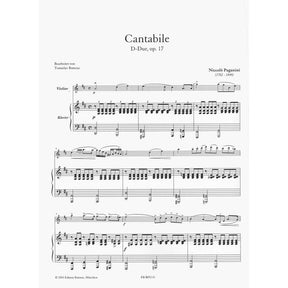 Paganini, Niccolò - Cantabile in D Major, Op 17 - Violin and Piano - edited by Tomislav Butorac - Ice-Land Music