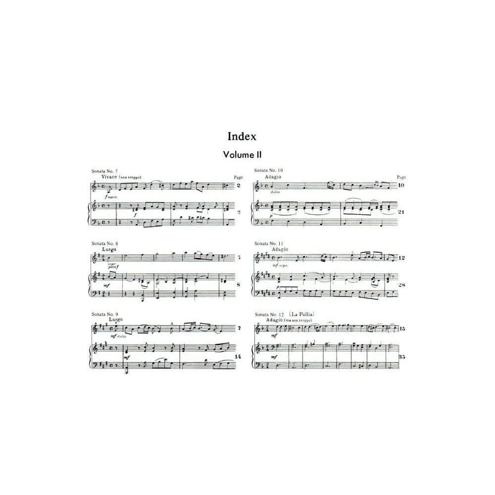 Corelli, Arcangelo - Twelve Sonatas, Op 5: Volume 2 (Nos 7-12) - Violin and Piano - edited by Gustav Jensen - G Schirmer Edition