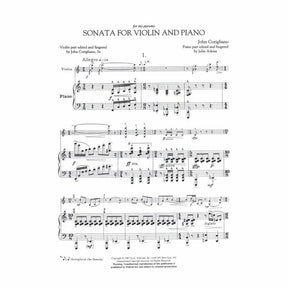 Corigliano, John - Sonata for Violin and Piano - edited by John Corigliano, Sr - G Schirmer Edition