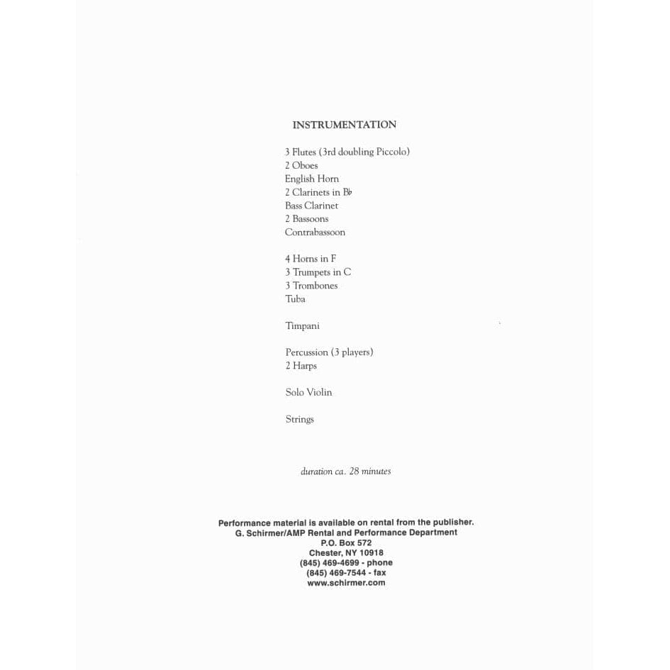 Husa, Karel - Concerto for Violin and Orchestra - Violin and Piano - Associated Music Publishers