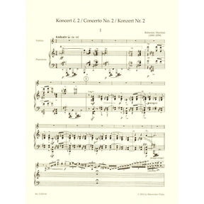 Martinu, Bohuslav - Concerto No. 2 - for Violin and Piano - Barenreiter URTEXT