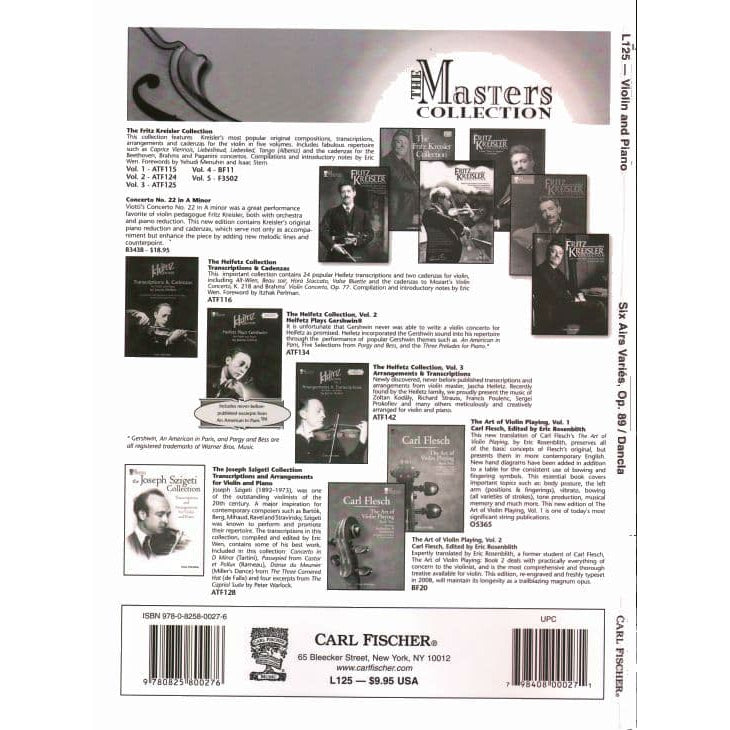Dancla, Charles - 6 Airs Variés, Op 89 - Violin and Piano - Carl Fischer Edition