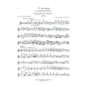 Dancla, Charles - 6 Airs Variés, Op 89 - Violin and Piano - edited by Louis Sve?enski - G Schirmer Edition