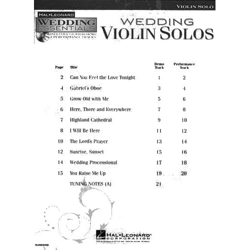 Hal Leonard Wedding Essentials: Wedding Violin Solos - Violin and Piano - Book/Online Audio - Hal Leonard Edition