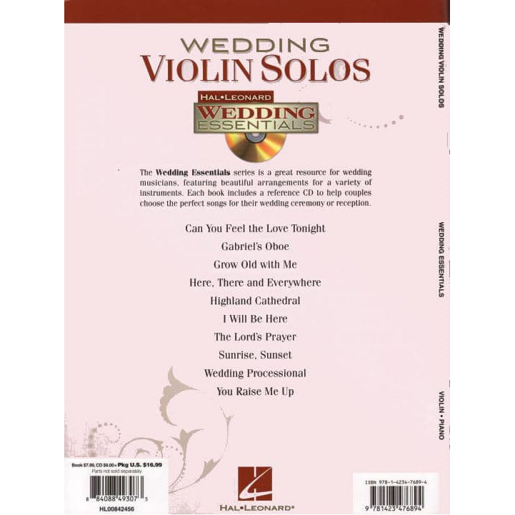 Hal Leonard Wedding Essentials: Wedding Violin Solos - Violin and Piano - Book/Online Audio - Hal Leonard Edition