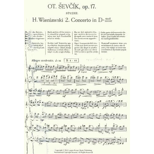 Sevcik, Otakar - Op 17 - H Wieniawski, Concerto in D Minor - Violin and Piano - Analytical Studies and Exercises - edited by Endre Granat - Lauren Keiser
