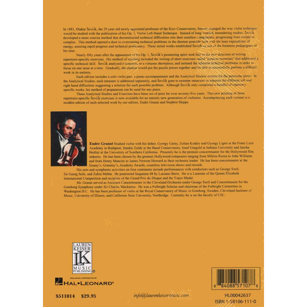 Sevcik, Otakar - Op 17 - H Wieniawski, Concerto in D Minor - Violin and Piano - Analytical Studies and Exercises - edited by Endre Granat - Lauren Keiser