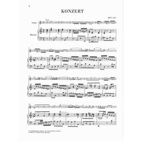 Bach, JS - Violin Concerto in A Minor, BWV 1041 - for Violin and Piano - G Henle Verlag URTEXT Edition