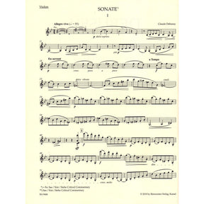 Debussy, Claude - Works for Violin and Piano - Edited by Douglas Woodfull-Harris - Barenreiter Urtext