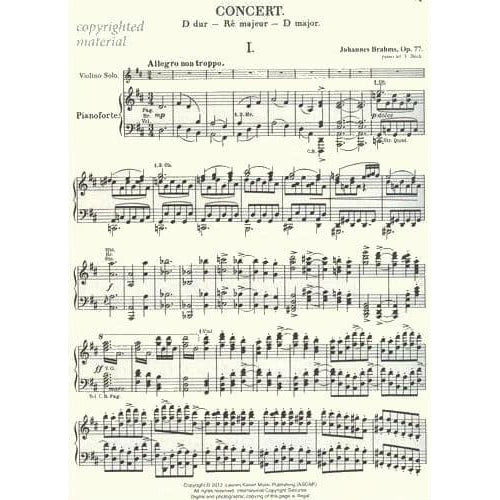 Sevcik, Otakar - Brahms Violin Concerto in D Major Op 18 & 25 - Violin and Piano Score - Analytical Studies & Exercises - Edited by Endre Grant