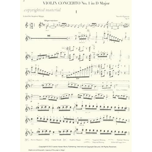 Sevcik, Otakar - Niccolo Paganini Violin Concerto No 1 in D Major Op 20 - Violin and Piano - Analytical Studies & Exercises - Edited by Stephen Shipps