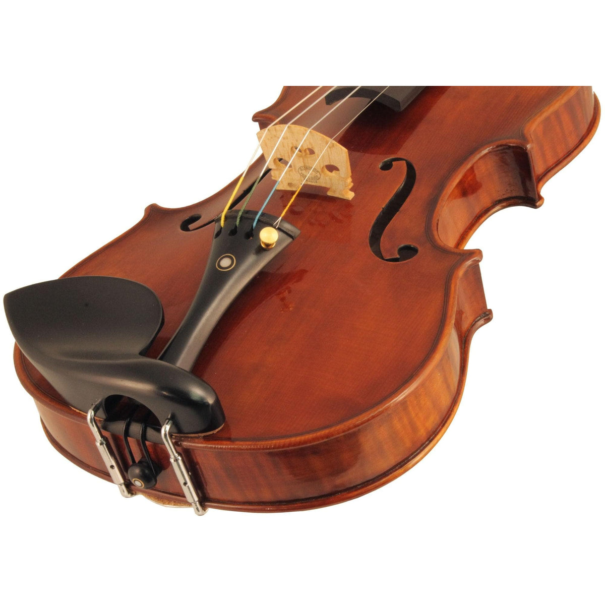 Strad Ebony Violin Chinrest - Large Plate with Hump