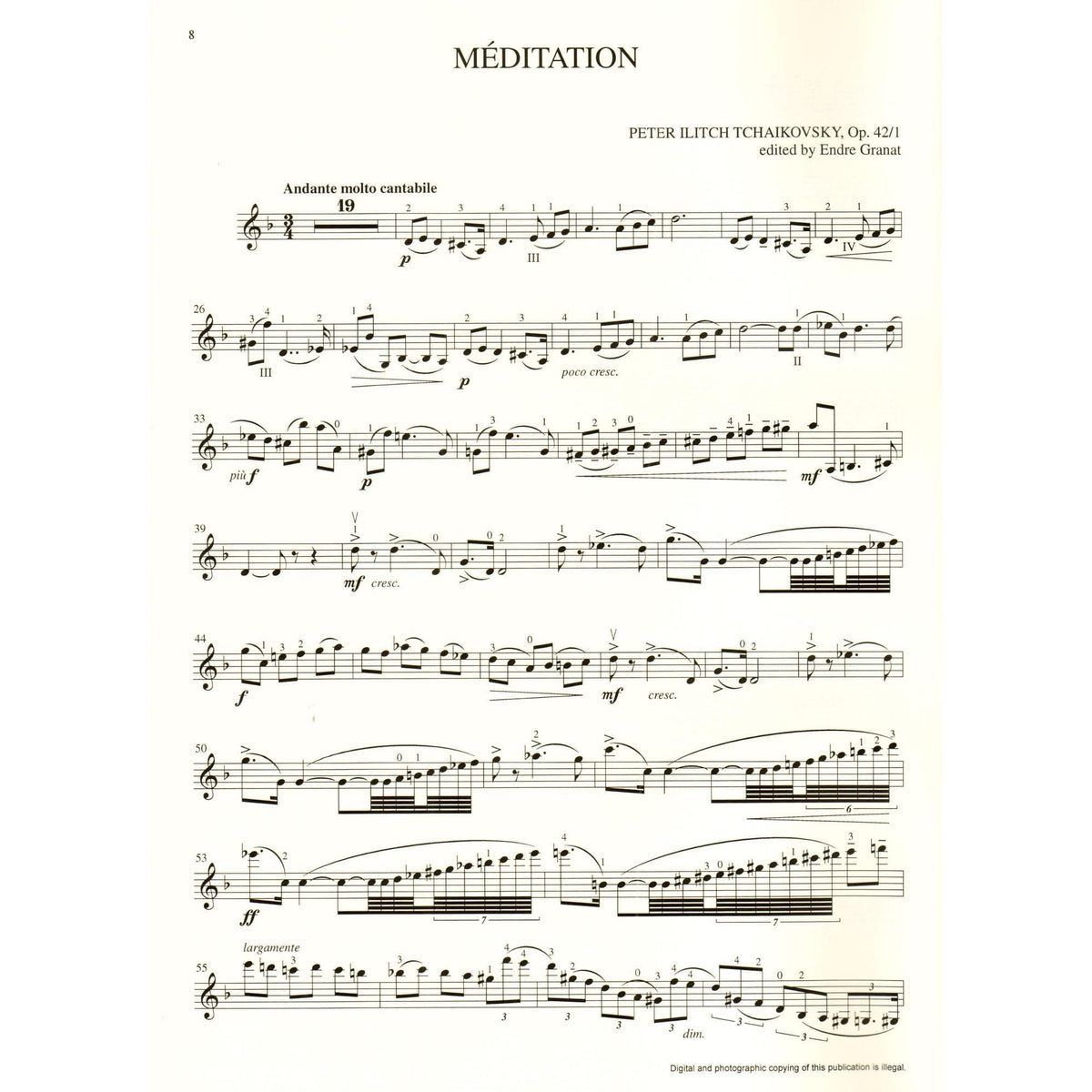 Tchaikovsky, P - Heifetz Collection: Tchaikovsky Complete Works for Violin and Piano - edited by Endre Granat - Lauren Keiser (Hal Leonard)