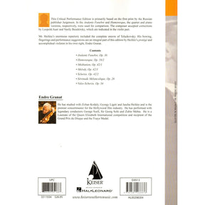 Tchaikovsky, P - Heifetz Collection: Tchaikovsky Complete Works for Violin and Piano - edited by Endre Granat - Lauren Keiser (Hal Leonard)