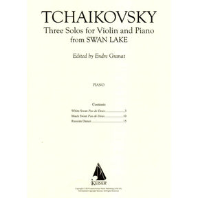 Tchaikovsky, P - Three Solos from Swan Lake - for Violin and Piano - Lauren Keiser Music