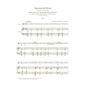 Wieniawski, Henryk - Souvenir de Posen, Opus 3 - for Violin and Piano - PWM Edition