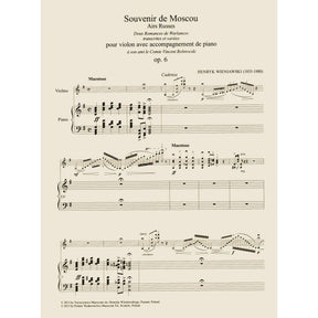 Wieniawski, Henryk - Souvenir de Moscow, Opus 6 - for Violin and Piano - PWM Edition