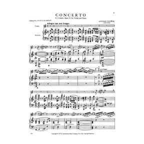 Dvorák, Antonín - Concerto in a minor, Op 53 - Violin and Piano - edited by Ivan Galamian - International Music Co