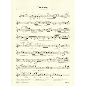 Dvorak, Antonin - Romance for Violin and Orchestra in F minor, op. 11 - for Violin and Piano - G. Henle Verlag URTEXT