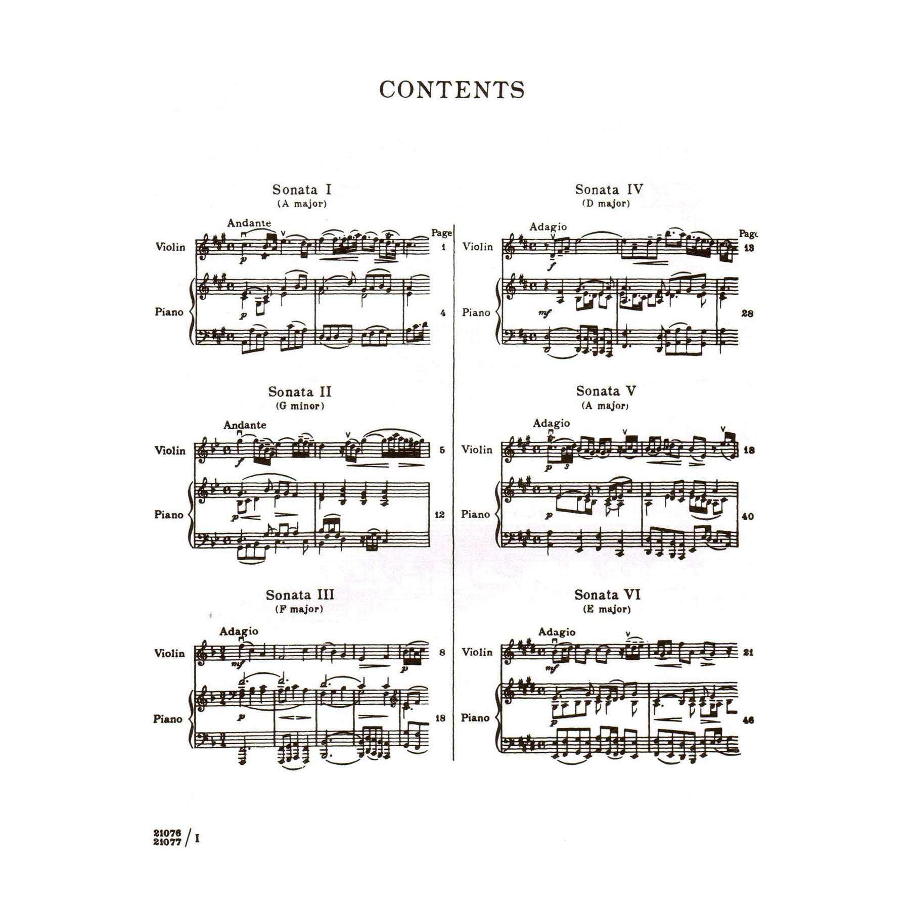 Handel, George Frideric - Six Sonatas (Complete) - Violin and Piano - edited by Leopold Auer and C Friedberg - Carl Fischer Edition