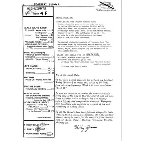 Givens, Shirley - Adventures in Violinland, Book 4F: "Gala Party at the Summit" - Arioso Press Publication