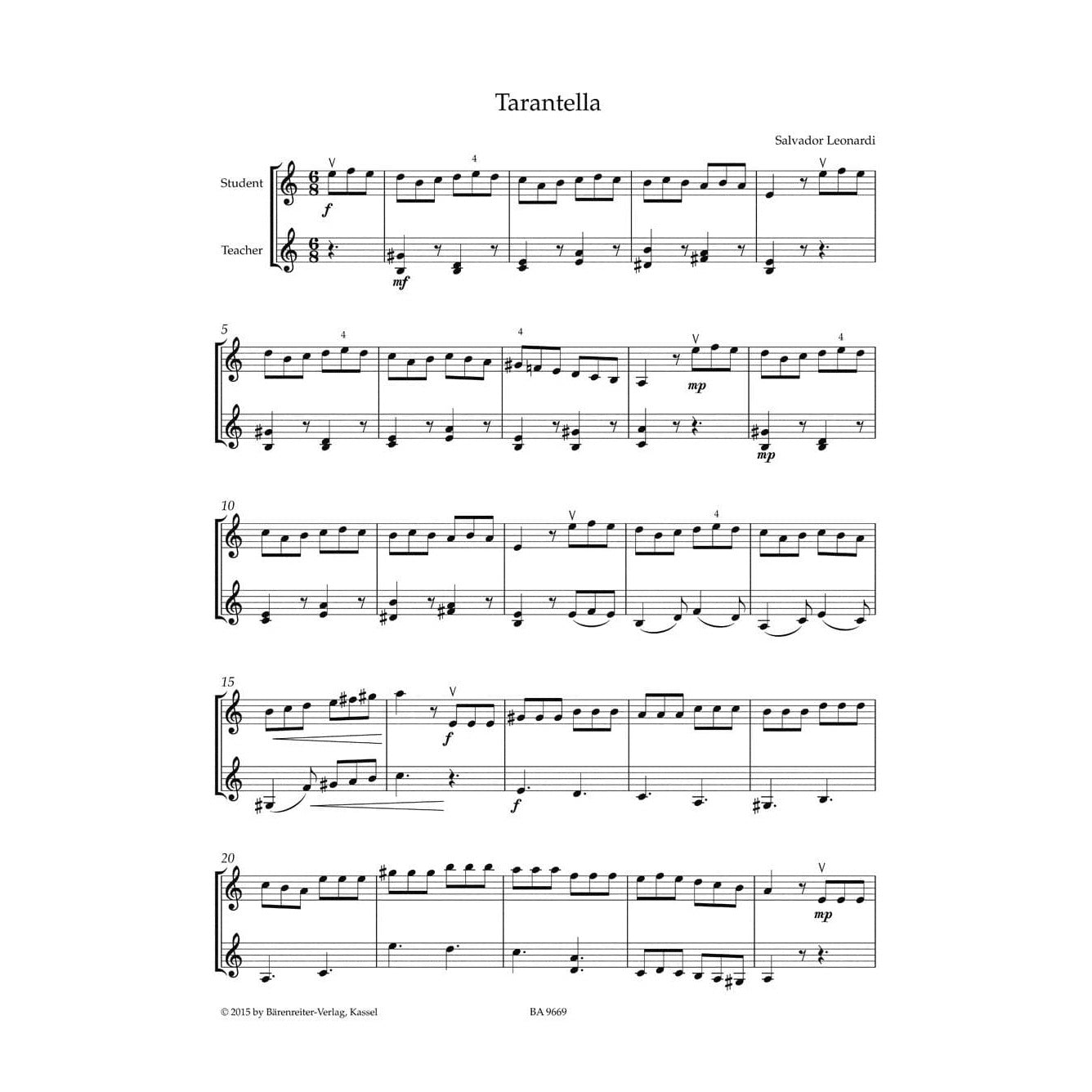 Sassmannshaus, Kurt and Christoph and Lusk, Melissa - Violin Recital Album, Volume 2: First Position - for Violin, Violin and Piano, or Violin Duet - Barenreiter
