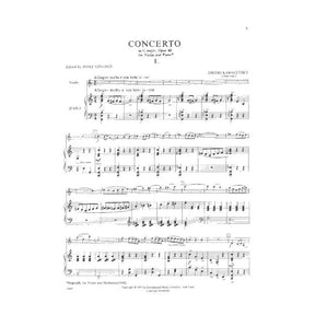 Kabalevsky, Dmitri - Concerto in C Major, Op 48 - Violin and Piano - edited by Josef Gingold - International Music Co