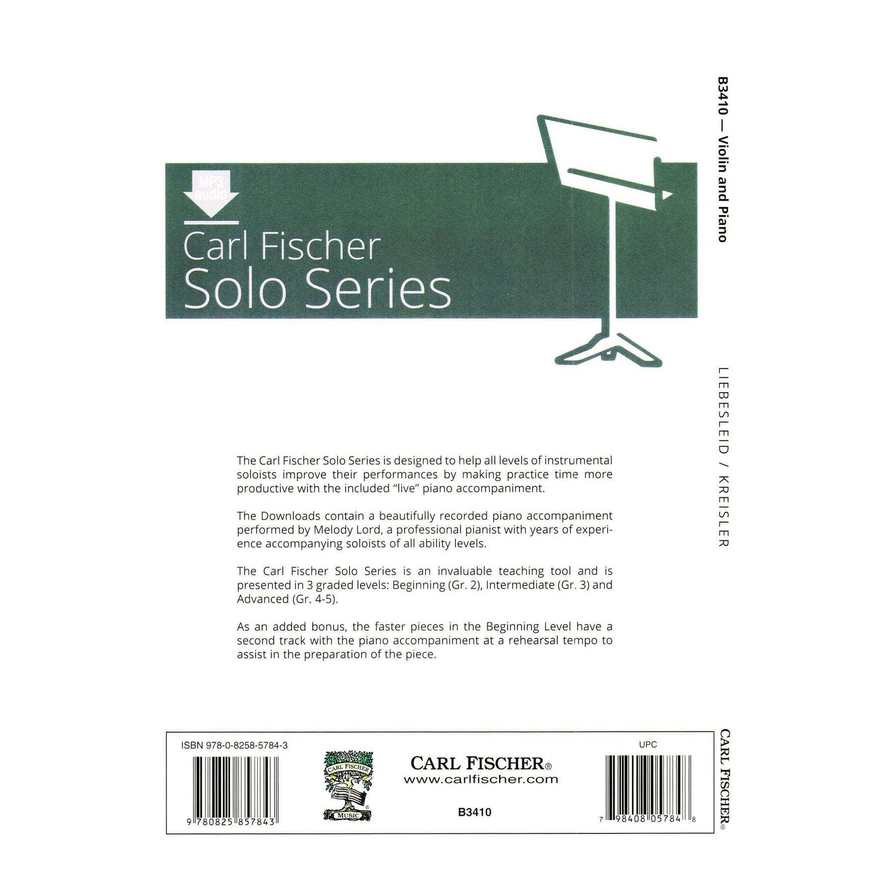 Kreisler, Fritz - Liebesleid - for Violin and Piano - includes Online Audio - Carl Fischer Edition